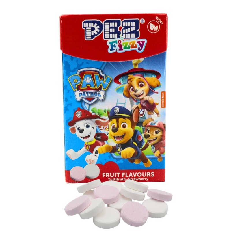 Paw Patrol PEZ Fizzy Fruit Sweets Flip Top Box 30g